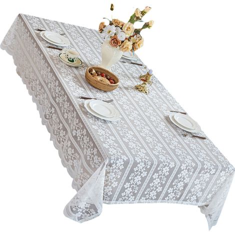 Küchentischdecke mit Blumenmuster aus Spitze, 150 x 150 cm