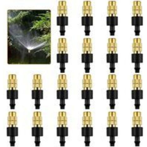 Messing-Sprühdüse, 20 Stück, verstellbare Messing-Bewässerungssprühdüse, Sprinklerkopf, Sprinkler, Zerstäuber für die Gartenbewässerung