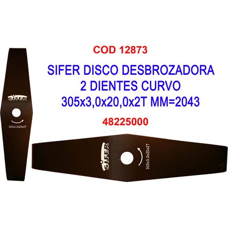 Disco Decespugliatore Curvo 2 Denti 305x3,0x20,0x2T MM2043