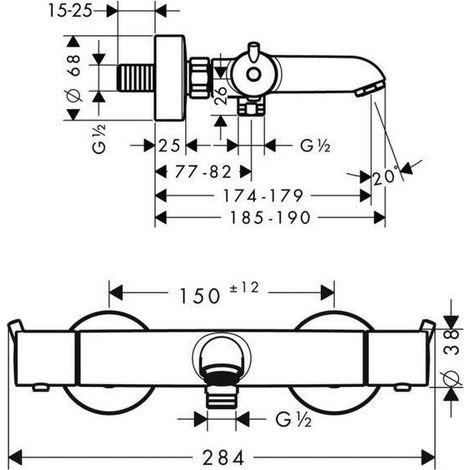 Miscelatore termostatico per vasca/doccia HANSGROHE 13148000