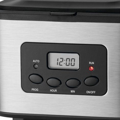 Clatronic KA 3642 Cafetera de Goteo Programable, 12/14 tazas 1,5 L, Válvula Antigoteo, Mantiene Caliente, LCD 24H 900W Negro/Plata (1/2)