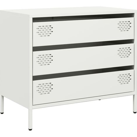 Maison Exclusive - Aparador de acero laminado en frío blanco 68x3