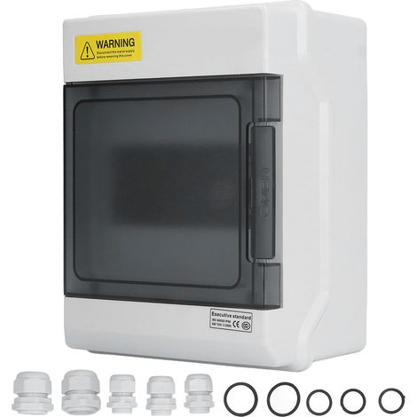 Boîte de distribution étanche IP66, boîtier de jonction électronique à 6 voies sur Rail DIN avec couvercle transparent
