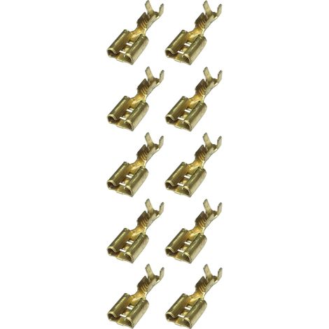 Cyclingcolors – Lot de 10 cosses laiton femelles 6,3mm à sertir – Connecteurs pour câbles électriques – Connexion sécurisée et fiable
