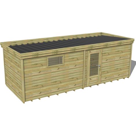ABRI DE JARDIN bois traité 27mm, 7,3x2,6m, 19m2, Plancher (1/3)