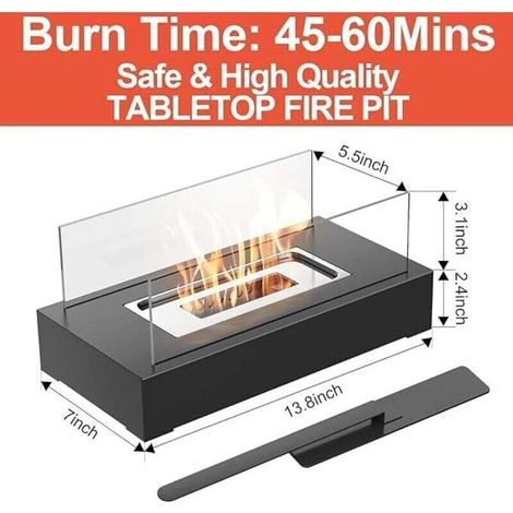 Grid Cool – Lot de 2 cheminées de table à l'éthanol – Acier inoxydable 304 – Brûlage sans fumée – Portable pour intérieur et extérieur