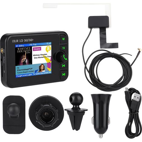 Radio Voiture DAB+ avec Écran LCD 2.4 Pouces Couleur, Réception FM 87.5‑108MHz et DAB 170‑240MHz, Autoradio Numérique (1/5)