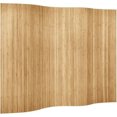 Paravent Séparateur de Pièce en Bambou Naturel, 250x165 cm, Cloison Amovible pour Salon et Bureau (1/5)