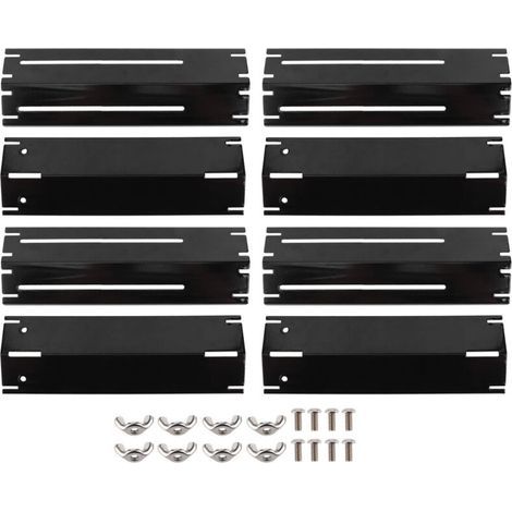 30-53 cm Diffuseur de chaleur universel pour Charbroil , Landmann , Enders , Taino , Barbecook , Proficook , Brinkmann , pièce détachée de distributeur de flamme en acier inoxydable lot de 4,Noir (1/5)