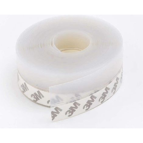 Striscia di tenuta inferiore per porte in silicone trasparente da 10 m, impermeabile, antivento, antipolvere e insonorizzata, per porte scorrevoli e fessure tra finestre da 0 a 15 mm. (1/2)
