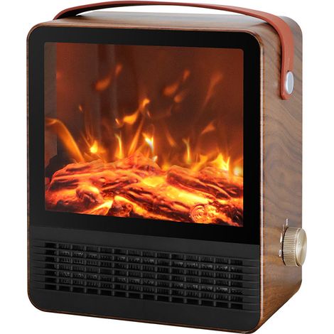 Termov.ceramico Ptc Caleta 1500w Marron 2pot Efecto Llama Protecc.sobrec. 30,4x25x14,4cm (1/4)