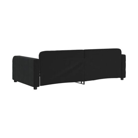 Lit de jour sans matelas, noir, 90 × 190 cm, velours, velours doux et confortable, pour chambre, décor moderne, facile à assembler (1/5)