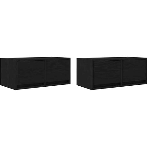Maison Exclusive - Meubles TV 2 pcs chêne noir 60x31x25,5 cm bois d'ingénierie