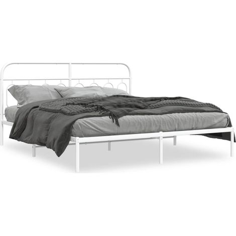 Maison Exclusive - Giroletto con Testiera Metallo Bianco 193x203 cm