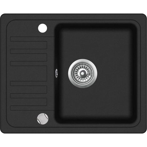 Lavello da cucina in granito vasca singola 57,5 x 46 cm nero 020002321