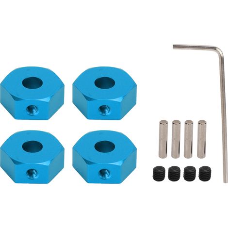 4 pièces 1/10 RC Écrous de moyeu 14mm Aluminium pour AMMRA Big Rock Typhon Senton Bleu (1/5)