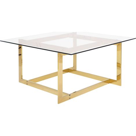 Coffee Table CRYSTAL Tempered Glass Gold