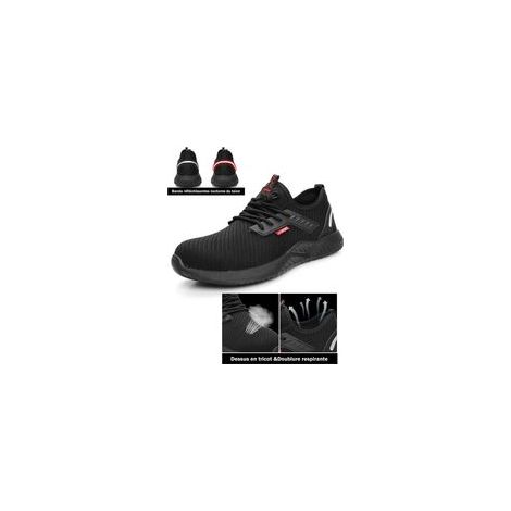 Chaussures de Securité Légère Baskets de Sécurité Chaussures de Travail Chaussure de Chantier Embout en Acier Respirantes Antidérapantes Homme Femme Unisexe Taille 46 Eu