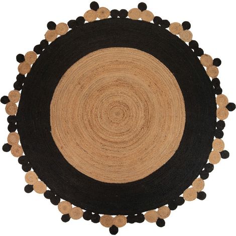 Braun-schwarzer Juteteppich 220x220 cm (1/4)
