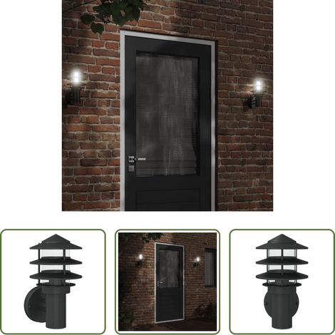 Éclairage extérieur -  Applique murale d'extérieur noir acier inoxydable (1/5)