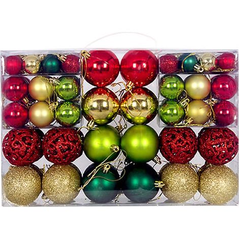 100 Pièces/boîte Boule De Noël Ornement Arbre Boules Boîte Paquet Arbre Décoration Suspendus Boules De Noël (1/4)