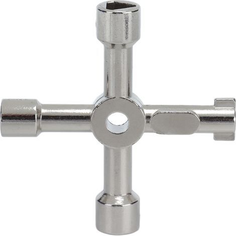 Hyuduo Clé de clé de Fonction à 4 Voies, Alliage de Zinc 4 en 1 Utilitaire Multifonctionnelle pour les Ensembles de à Soupape de Valve, de Douille et de Douille, Facile à Transporter avec une Large. (1/5)