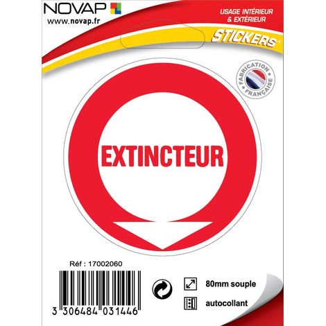 Panneau Extincteur (texte) - Vinyle adhésif Ø80mm - 4031446