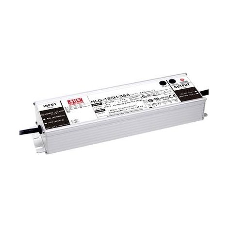 MEAN WELL HLG-185H-24AB DRIVER DE LED À TENSION CONSTANTE 187.2 W 3.9 - 7.8 A 22 - 27 V/DC DIMMABLE, FONCTION DIMMEUR 3 EN 1, RÉ