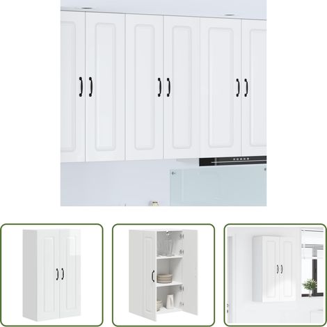 vidaXL Hochglanz Weiß -  Küchenschrank Kalmar Hochglanz Weiß 60 x 31 x 100 cm (1/5)