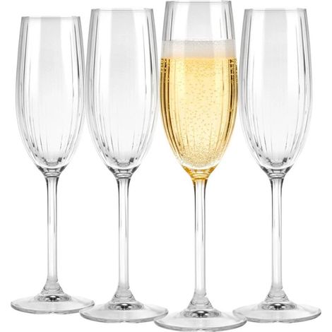 Service de flûtes à champagne, 210 ml, en verre, compatible lave-vaisselle (1/5)