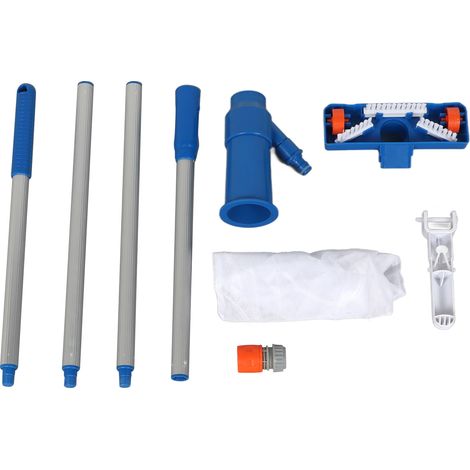 Aspirateur de piscine portable avec 4 sections de manche, kit de nettoyage sous-marin pour spa, bassin et fontaine (prise UE). (1/5)