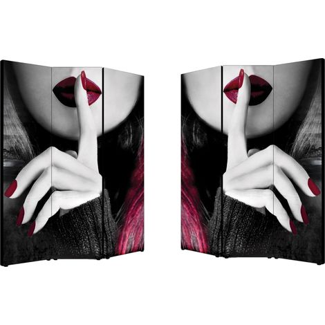 Lupia - Separe' Divisorio Paravento NEW YORK PURPLE SILENCE 176x135,6x3,2 cm 3 Ante in Legno con Tela stampata Fronte Retro bifacciale (1/4)