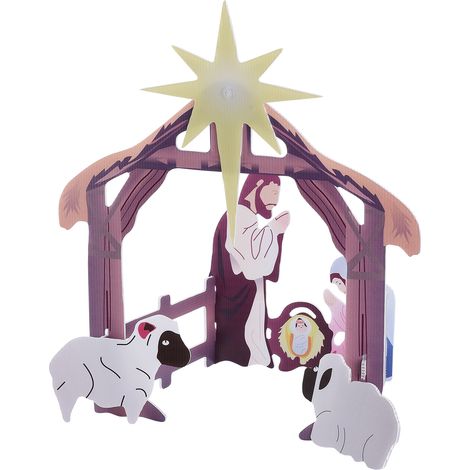 Kit Crèche Extérieur Imperméable Piquets Décoration Jardin Noël Colorée-KZQ (1/3)