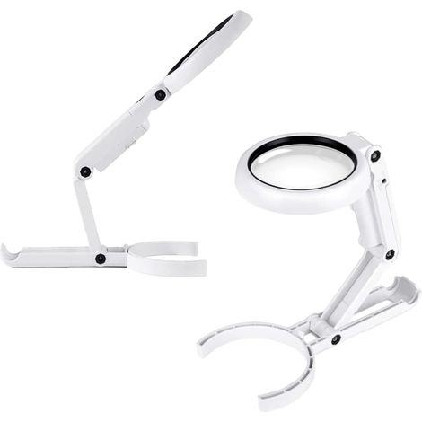 Loupe grossissante x7, loupe de lecture avec éclairage, loupe de lecture, loupe de comptage de fils, loupe avec support, loupe avec support (plastique, 55 mm) (1/5)