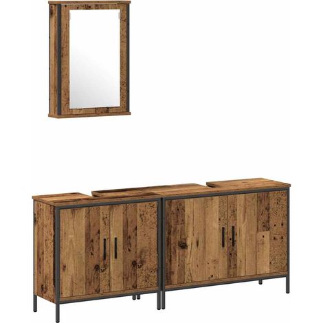 Maison Exclusive - Badezimmer Waschbeckenmöbel mit Regal 3 pcs Br