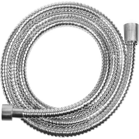 1 - Flexible De Douche - Acier Inox - Chromé - Résistant 5 Bars Et 50 Kg - Pour Robinet Et Console Murale - Argent - 175x0,8 Cm (1/3)