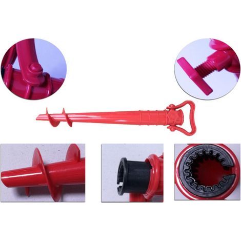 Piquet de fixation pour parasol de plage, support anti-rouille idéal pour camping, jardin et pêche. (1/5)