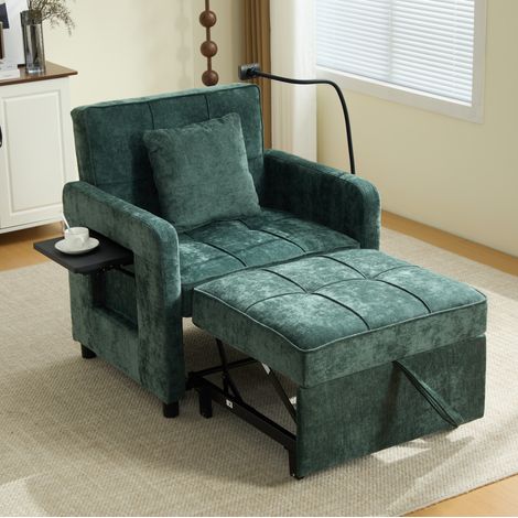 Sessel Schlafsessel verstellbar Chenille zwei in eins HAVRYA (1/5)