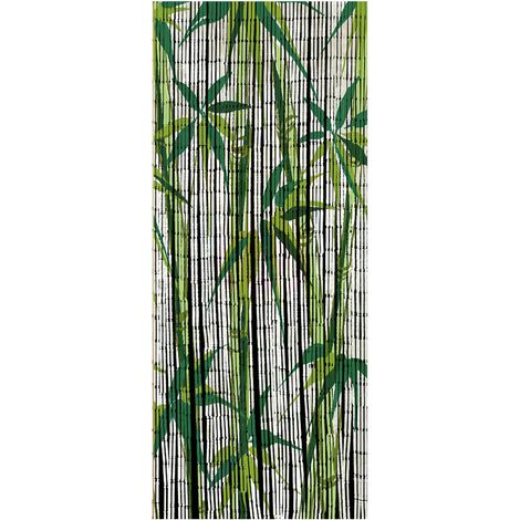 Wenko – Rideau de porte en bambou 90x200 cm – 65 cordes artisanales – Installation facile – Évite les insectes et assure l'intimité