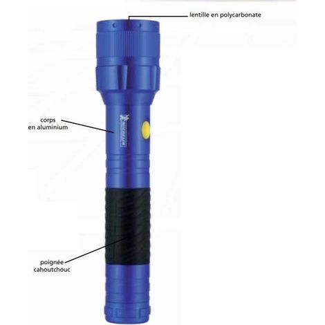 Michelin – Lampe torche LED aluminium 97lm Ø 55x260mm – Étanchéité IP44 – 3 modes d'éclairage – Poignée en caoutchouc pour confort - M40L23