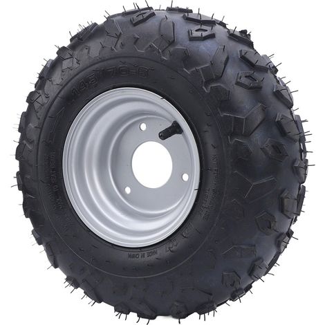Pneu de jante de roue de 6 pouces, pneu 145/70-6 145x70-6 3 boulons Pneu de kart Pneu de course Roues en caoutchouc Jantes pour VTT UTV Quad Off Road Cart, Drift Trike, 4 roues (1/5)