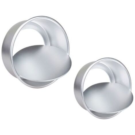 2 Pcs Round Cake Mold with Removable Base 5/7 Inch Aluminum Cake Mold with Release Knife for Wedding Birthday Parties Pastry (1/4)