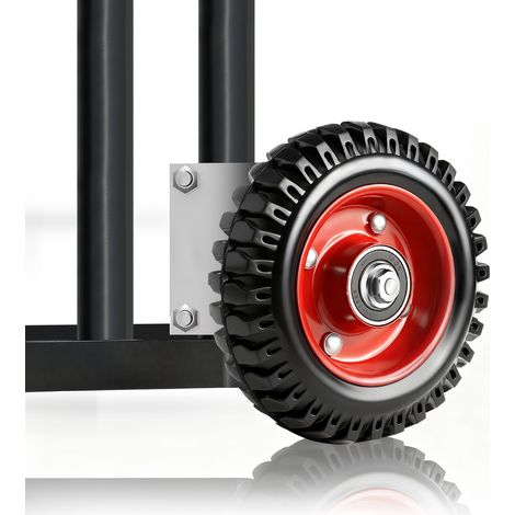 200mm Roulettes de portail, Roues Robustes en Caoutchouc Plein avec Quincaillerie pour Portails Métalliques, Portails en Bois, Portillons, Portails Battants, Rouleau de Portail Capacité 150 kg Max