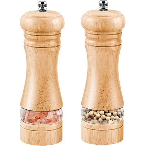 Moulins à Poivre et Sel Salieres poivrieres Bois Réglables Avec Broyeur épices en Céramique Moulin Classique Poivrière Manuel Épices (1/5)