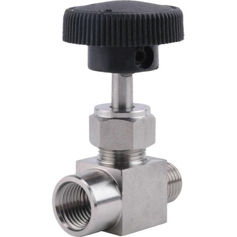 Vanne à pointeau réglable, filetage extérieur 1/4 pouce vers filetage intérieur, acier inoxydable 304, vanne d'arrêt à régulation de débit, vanne à pointeau Crane (1/5)
