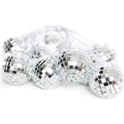 Guirlande Lumineuse À Boules Miroir - 20 LED Blanc Chaud - 3 M - Étanche IP44 - Pour Décoration Intérieure Extérieure Mariage Fête Halloween (1/5)
