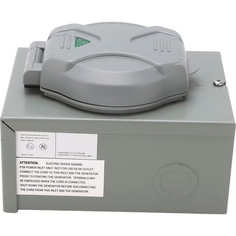 Boîtier de raccordement groupe électrogène 50A alliage aluminium 12500W 125V/250V CA pour prise extérieure (1/5)