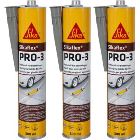 Set di 3 sigillanti autolivellanti SIKA Sikaflex PRO 3 - Grigio cemento - 300ml