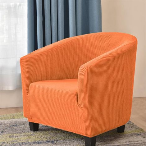 Extensible Housse de Fauteuil Chesterfield Jacquard Couleur Unie 1 Place Housse de Canapé Salon Club Facile à Installer et à Laver Couverture de Fauteuil(Orange) (1/5)