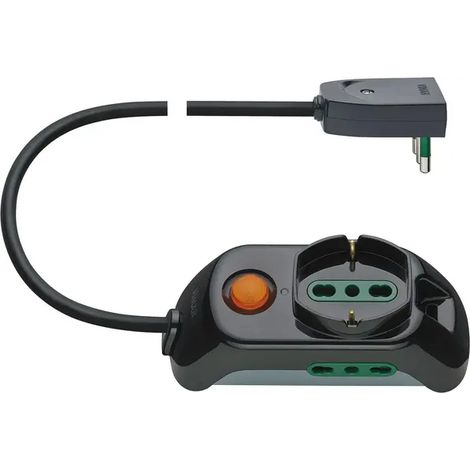 Vimar FP00511 Multipla con Interruttore Luminoso, 1 Presa Universale, 2 Biprese, Cavo 3 m